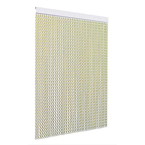 TENDAGGIMANIA Fliegenvorhang für Türen und Fenster, Modell: Kette aus Aluminium - Farbe: Gold - Massnahme: L.140 X H.200 cm