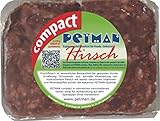 Petman compact Hirsch, 12 x 500g-Beutel, Tiefkühlfutter, gesunde, natürliche Ernährung für Hunde, Hundefutter, BARF, B.A.R.F.