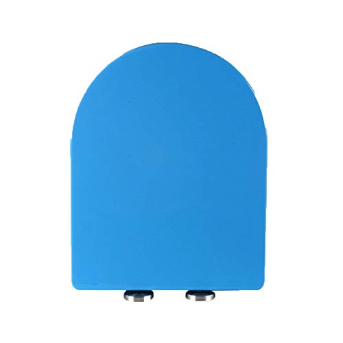 Toilettensitz U/V/O-förmiger Toilettendeckel mit verstellbarem Scharnier, stumm, verdickter Toilettendeckel, oben montiert, einfach zu installieren mit Montagesätzen, Blau, 42–34 cm