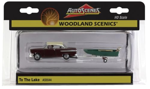 Woodland Scenics AS5544 Wochenendausflug mit Pkw Kombi Anhänger Boot Figuren Spur HO H0 1:87 To The Lake