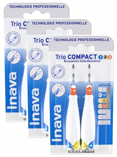 Inava Trio Compact Interdentalbürsten, ISO1/2/3, 0,8 bis 1,2 mm, 3 Stück