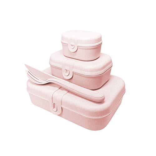 Koziol Pascal Ready Lunchbox-Set + Besteck-Set Organic Pink, 3168669
