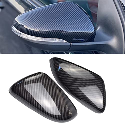1 Paar Spiegelkappen Links Rechts Seitenspiegel Abdeckkappen für VW Golf 6 MK6 für Touran (Kohlefaser)