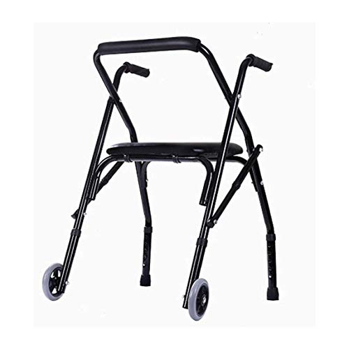 Rollator-Mobilitätshilfe-Gehgestell mit gepolstertem Sitz und Rädern, leicht, faltbar, für ältere Senioren mit Behinderungen, höhenverstellbar. Doppelter Komfort