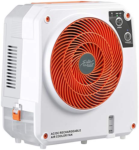 Sichler Haushaltsgeräte Mobile Klimaanlage Akku: High-Power-Akku-Luftkühler mit Wasserkühlung, 26 Watt, 150 ml/Std. (Luftkühler Mini Klimaanlage)
