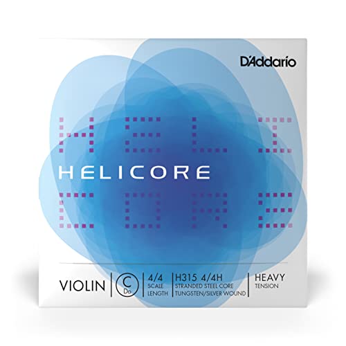 D'Addario Helicore Geigensaiten - Violine Saiten Geige 4/4 - H315-4/4H Violinen Einzelsaite 'C' Wolfram umsponnen 4/4 Heavy