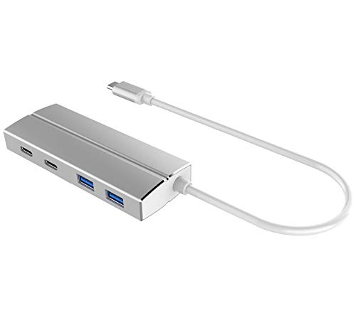 PremiumCord 10G SuperSpeed USB-HUB Typ C an 2 x USB 3.1 A + 2 x USB 3.1 C, Aluminium