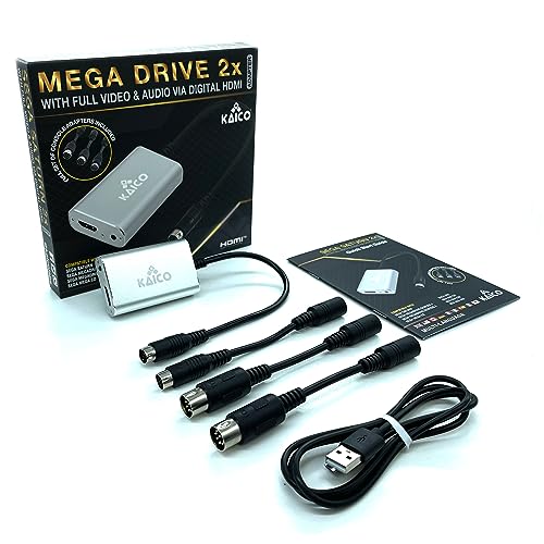 Kaico SEGA Megadrive 2X Line Doubler HDMI Adapter - Zur Verwendung mit Sega Saturn, Megadrive, Genesis, SNK Neo Geo - Unterstützt RGB und Composite Ausgang - All in One Line Doubler x2 HDMI für SEGA