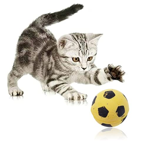 MISETA Katzenspielzeug, Fußballspielzeug, Katzenspielzeug, Katzenspielzeug, Bälle, Schwamm, Fußball, Katzenspielzeug, 4 Stück