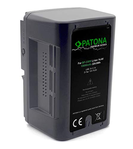 PATONA Premium v-Mount Ersatz für Sony Akku BP-230W - 224.6Wh / 15.600mAh (kompatibel mit Aputure LS C300D Mark II oder LS 300x)