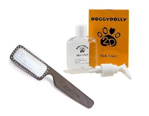 DOGGYDOLLY PS001 Silk Coat Hunde Fellpflege und BIOGANCE Ergolance Hundebürste