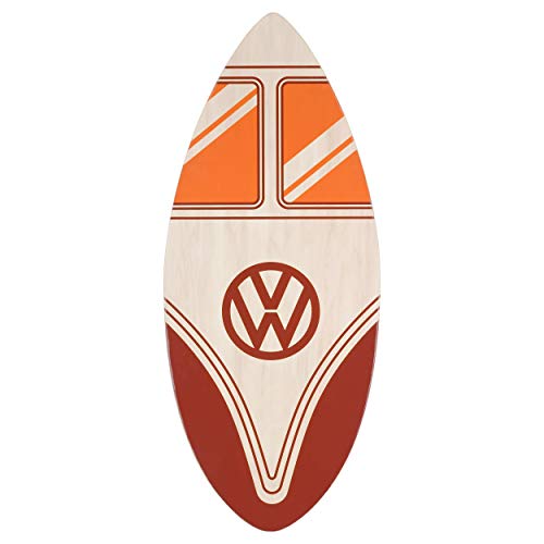 Board Masters VW Collection - Volkswagen T1 Bulli Bus Skimboard aus Echtholz (104 cm) (Front rot/Natur)