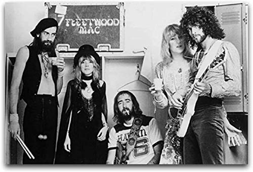 Leinwand Malerei Bild 23.6"x35.4"(60x90cm) Fleetwood Mac Backstage Schwarzweiß Poster Wandkunst Bilder Und Drucke Kein Rahmen