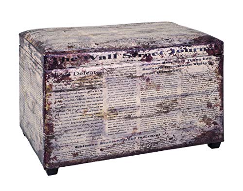 HAKU Möbel Sitztruhe - Gepolstert in Vintageoptik, Hellbraun Höhe 42 cm