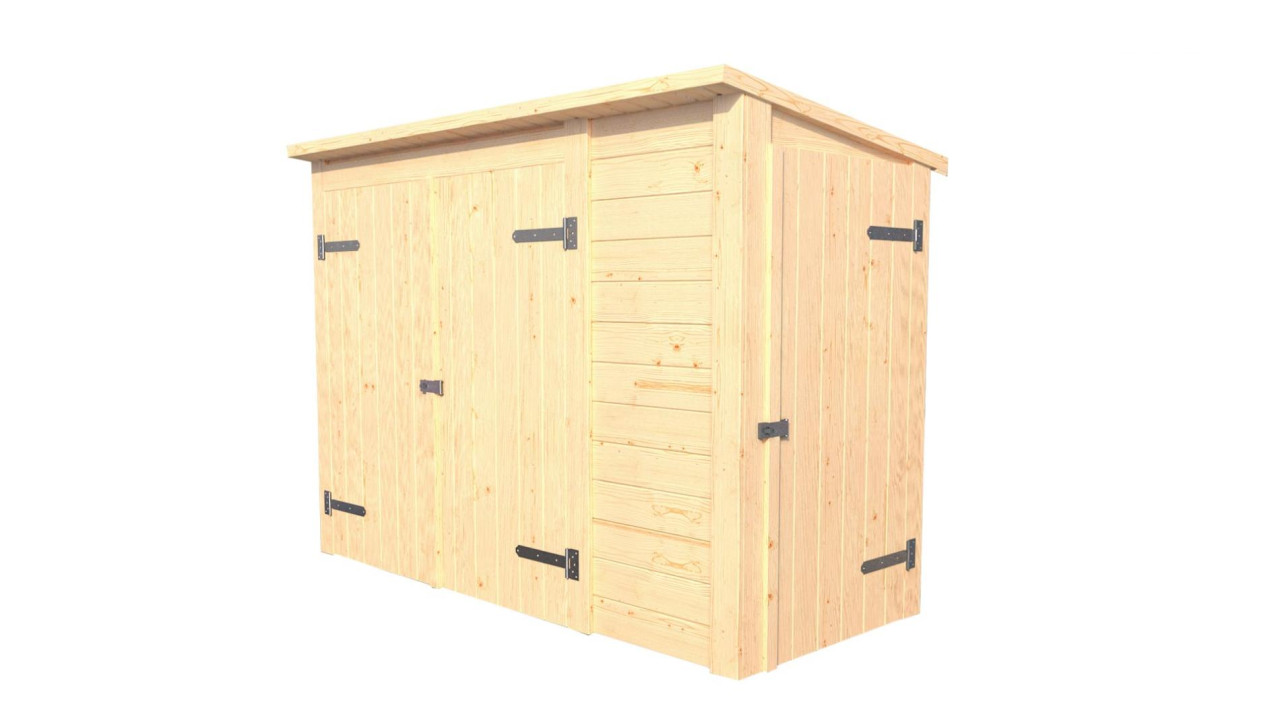 Weka Gartenschrank Multibox 205 x 84 x 152 cm natur mit Regalsystem