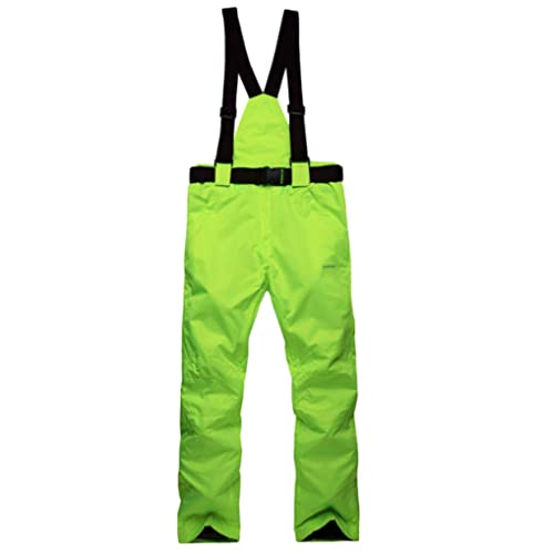 Mitef Skihose für Erwachsene, Warm, Gepolstert, Winddicht, Wasserdicht, Snowboardhose, Leuchtend Grün, L
