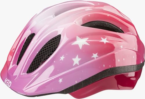 Fahrradhelm - KED - Meggy Trend - Stars Soft PINK Glossy - 52-58 cm - inkl. RennMaxe Klackband - Kinder Jugendliche - MTB BMX City Cross