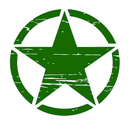 Auto Aufkleber ARMY Militär Stern Sticker Wandtattoo Wandaufkleber USA Star Armee Amerika (M 50cm x 50cm, Grün)