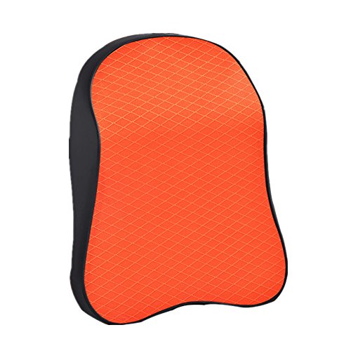 3D Memory Foam Auto Kopfstütze Kissen Nackenstütze Kissen Autositz Leder Kissen Entlasten Ermüdung Atmungsaktive Abnehmbare Abdeckung Vier Jahreszeiten (Orange)