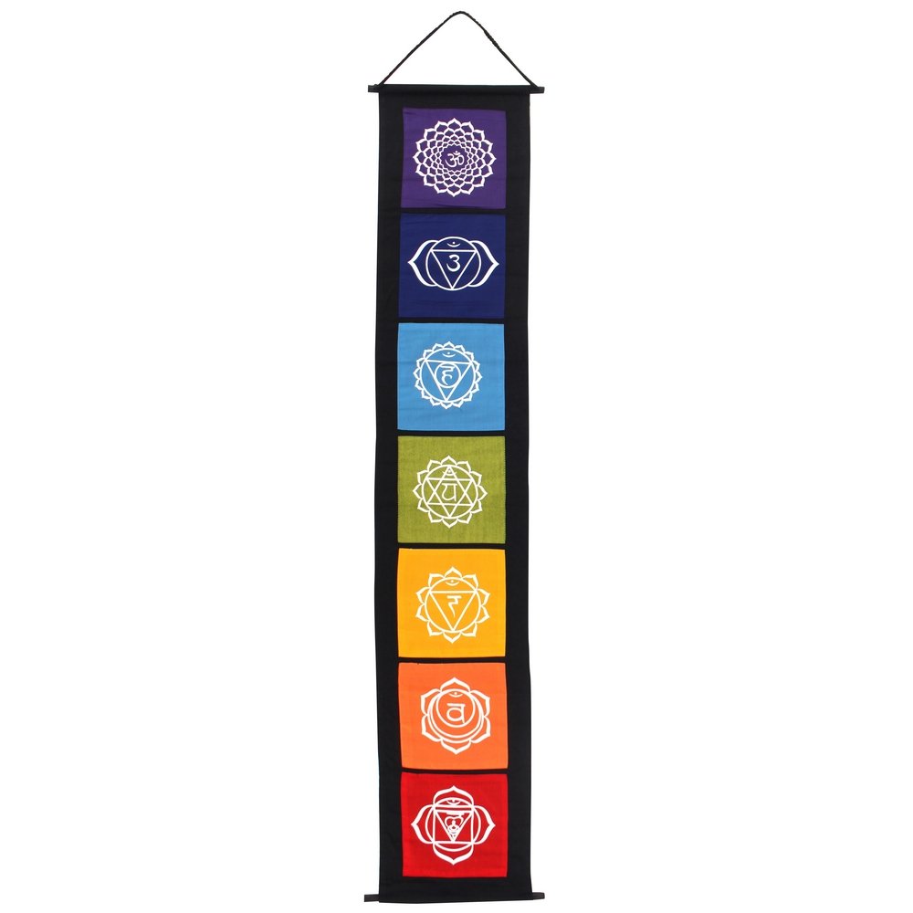 Something Different – Chakra-Symbol-Banner, Stoff, mehrfarbig, 29 x 0,2 x 154 cm