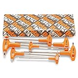 Beta 96T/S Sechskant-Stiftschlüsselsatz, Werkzeug-Set, Werkstatt Tools (7-teiliges Set, gebogen, mit Griff, verchromt, höchst widerstandsfähiges Material, made in Italy), Schwarz/Orange