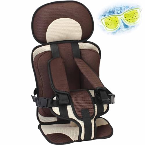 Auto-Kindersitz, einfacher tragbarer Auto-Sicherheitsgurt, 0–12 Jahre alter Auto-Sicherheitsgurtschutz, Premium-Sicherheitsgurtversteller für Kinder, verstellbare Schultergurte (L,Brown)
