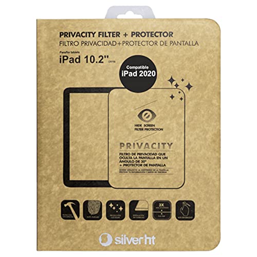 Silver HT - Sichtschutz-Filter Displayschutzfolie für iPad 2019 und 200 10,2". Einfach anzubringen und blasenfrei