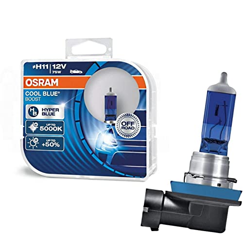 2x Osram H11 75W 12V Cool Blue Boost Hyper Blue 5000K 62211CBB-HCB Super Weiß Xenon Effekt Ersatz Scheinwerfer Halogen Auto Lampe - Off-Road