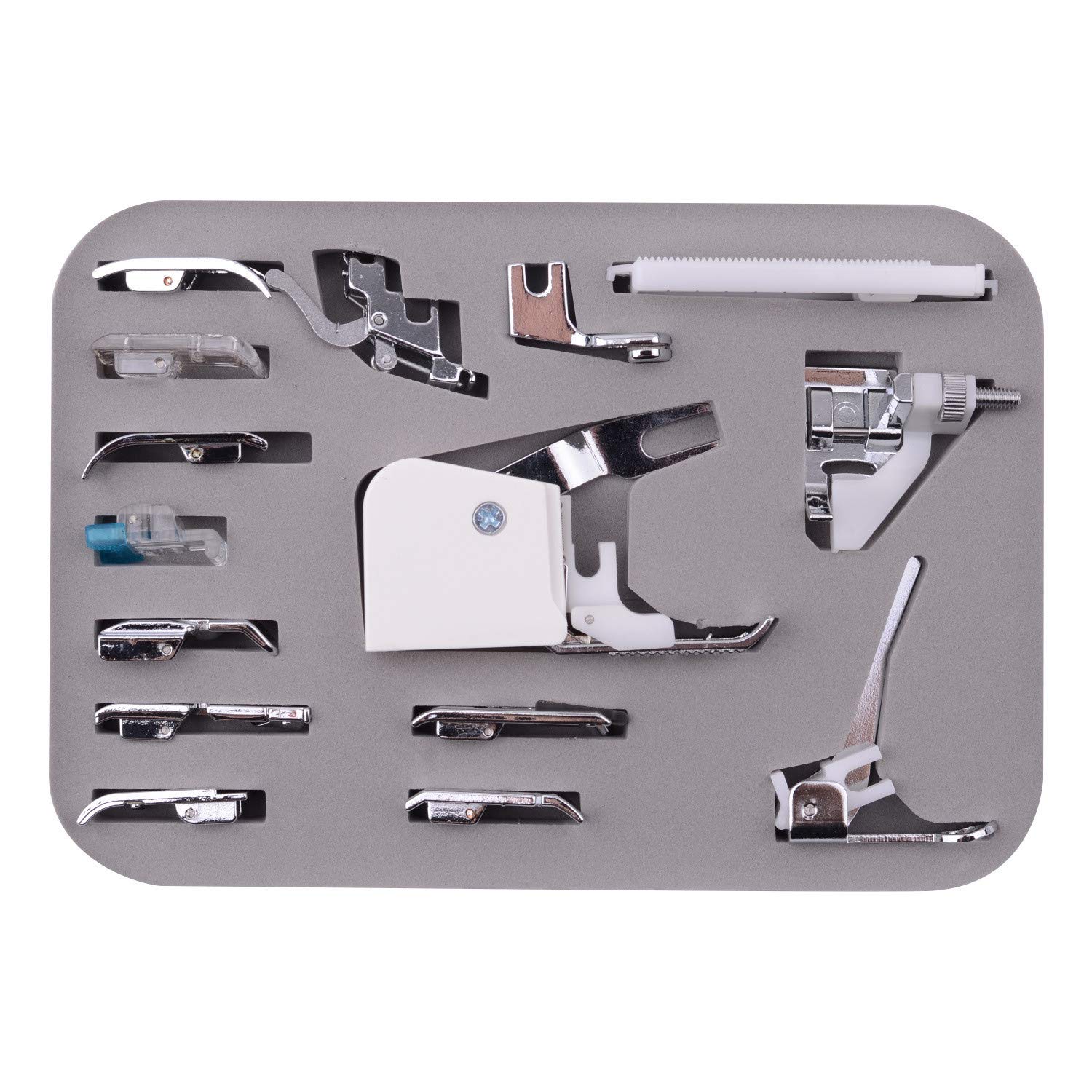 Iwähle 15 Pcs Nähmaschine Presser Walking Feet Kit, Cy-015 Low Shank Adapter Zipper, Household Sewing Machine Accessories