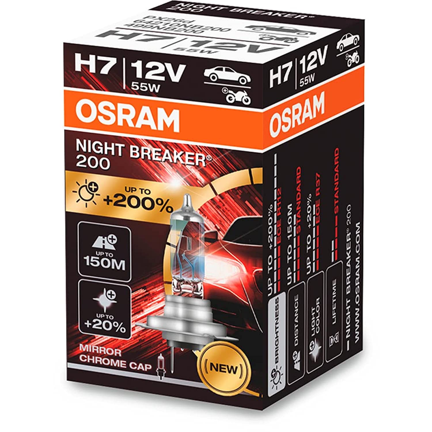 Osram Night Breaker 200 Laser Halogen Birne - H7 - 12V/55W - pro stück