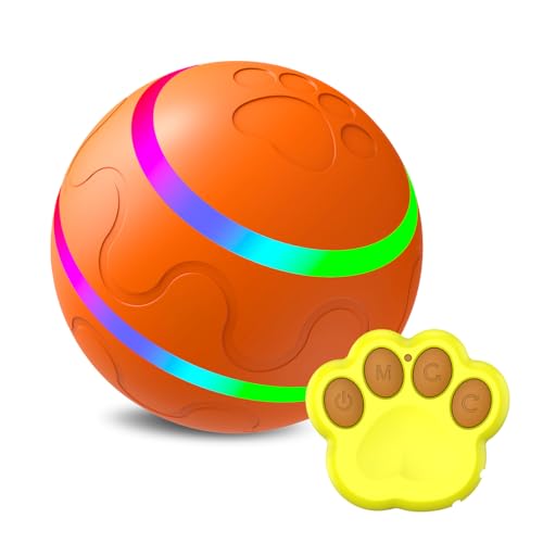 Gehanico Springball für Haustiere USB wiederaufladbar Cartoon Schwein Puppenball Elektrische Interaktion Singen Quietschspielzeug Hüpfendes Schwein für Hunde, Automatisch (Ball)