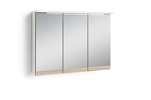 byLIVING Spiegelschrank Marino, Breite 80 cm, mit soft close Türen, inklusive LED Beleuchtung