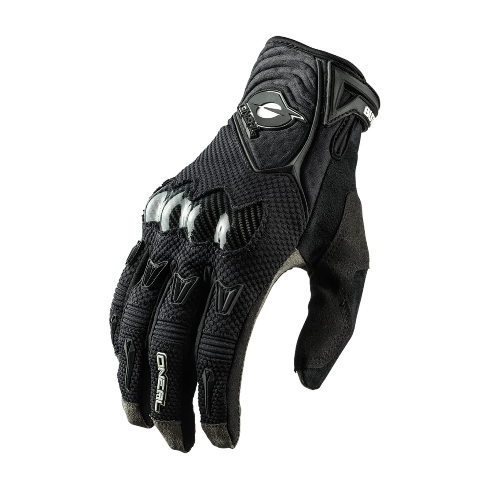 O'NEAL | Fahrrad- & Motocross-Handschuhe | MX MTB DH FR Downhill Freeride | 4-Wege-Stretch, Karbon-Knöchelschutz, Silikonbeschichtet | Butch Carbon Glove | Erwachsene | Schwarz | Größe S