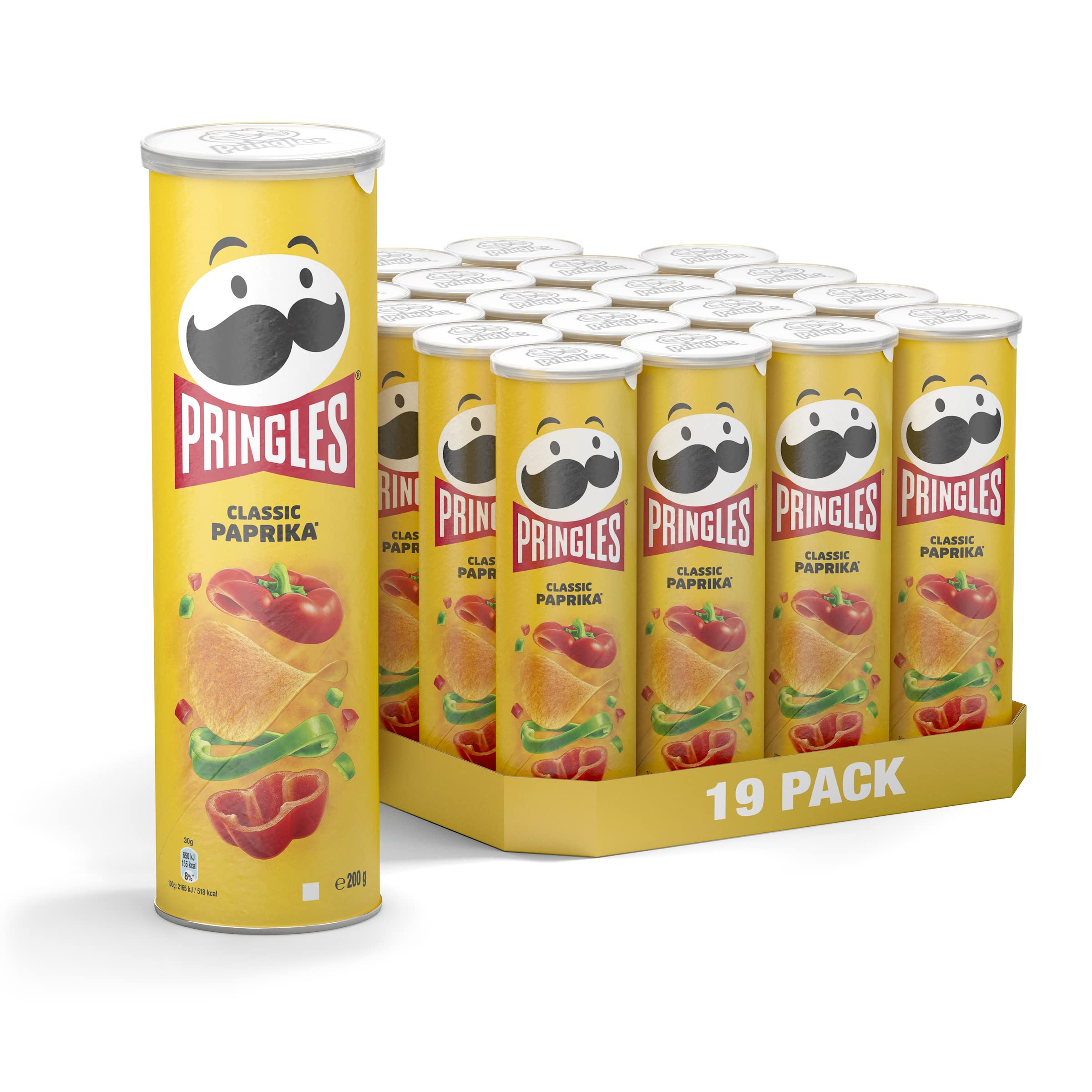 Pringles Classic Paprika | Paprika Chips | 19er Vorratspackung (19 x 185g)