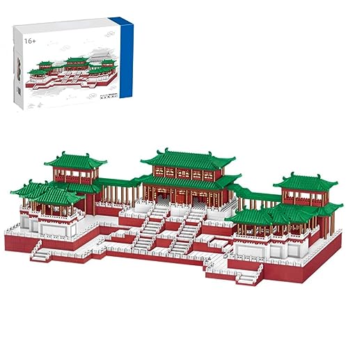 Modular Haus Bausteine, Chinesische Berühmte Architektur Bausatz, 8109 Teile Daming-Palast Modellbausatz, kreatives Bauset für Erwachsene und Kinder, Mini Bausteine Nicht Kompatibel mit Lego (LZ8203)