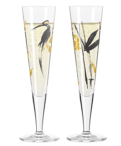 Dekomiro Ritzenhoff 2er Set Goldnacht Champagner #21 + #22 mit Glasreinigungstuch