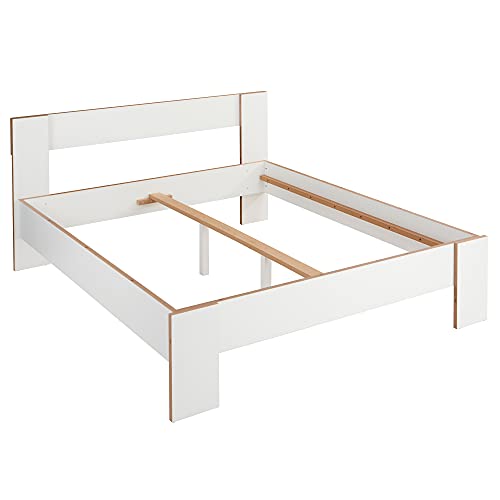 trendteam smart living Doppelbett, Holz, Weiß, Fichte, 191 x 95 x 213 cm