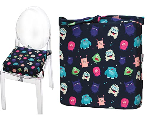 Emi&Sam SITZKISSEN Sitzerhöhung für Kinder Stuhlkissen Kinderstuhl Hochstuhl Tragbar Baby Kind Stuhl Kissen (3. Monsters)