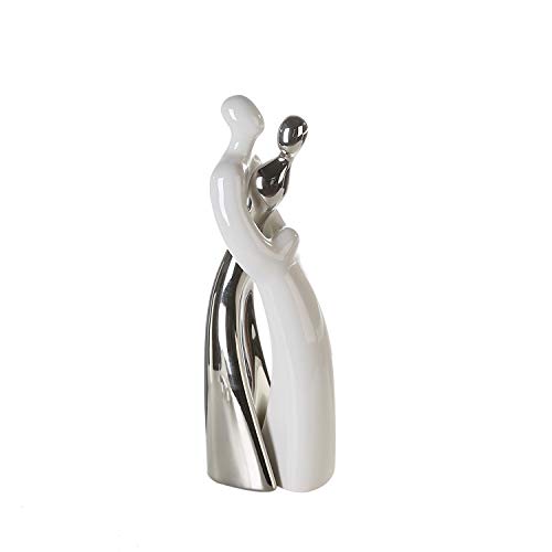 Casablanca Figur Romance - 2tlg. aus Keramik weiß silberfarben H 38 cm
