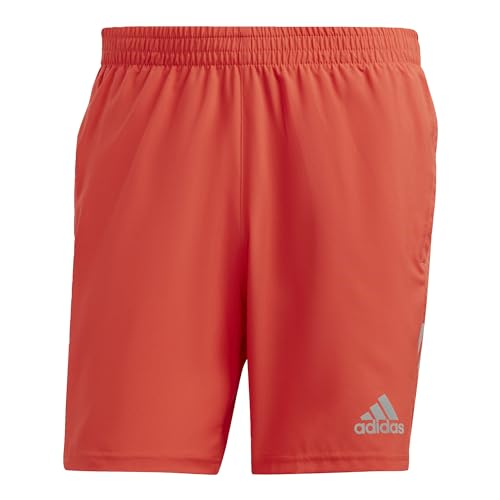 adidas Herren Shorts (1/2) Own The Run SHO, Bright Red/Reflective Silver, IC7633, M 9"
