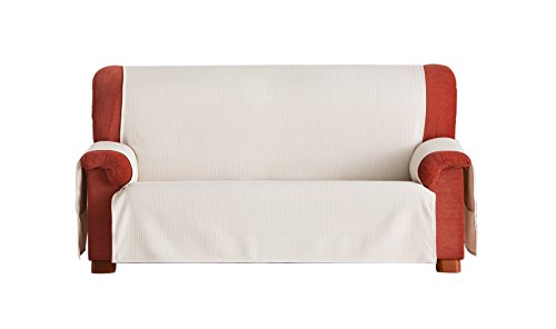 Eysa Bianca Nicht elastisch Sofa überwurf 3 sitzer, Baumwolle, 00-Ecru, 37 x 7 x 29 cm