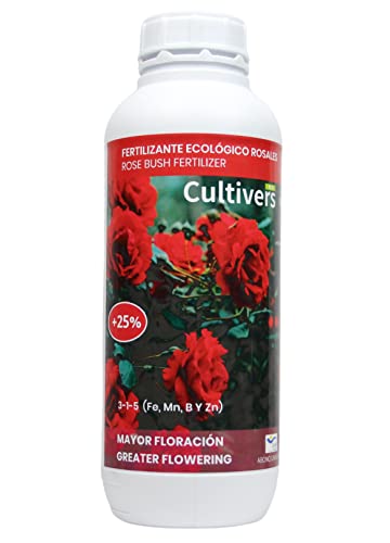 CULTIVERS Organischer Rosales-Dünger 1 l. Flüssigdünger. Grünere Blätter, höhere Blüte und intensivere Farbe mit Makronährstoffen und Mikronährstoffen. 100% organisch