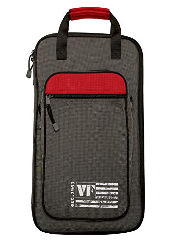 Vic Firth SBAG4 - Deluxe Drumstick Bag - Grey with Red Trim