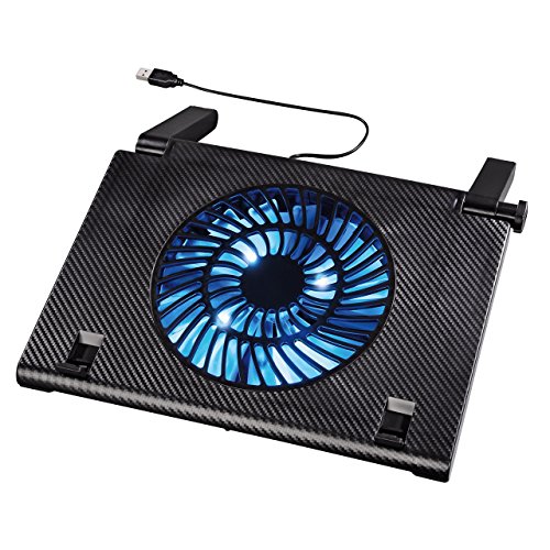 Hama Laptop Kühler (für Notebooks von 13,3 - 15,6 Zoll, USB-Betrieb, verstellbarer Neigungswinkel, extra leise, blaue LEDs) schwarz
