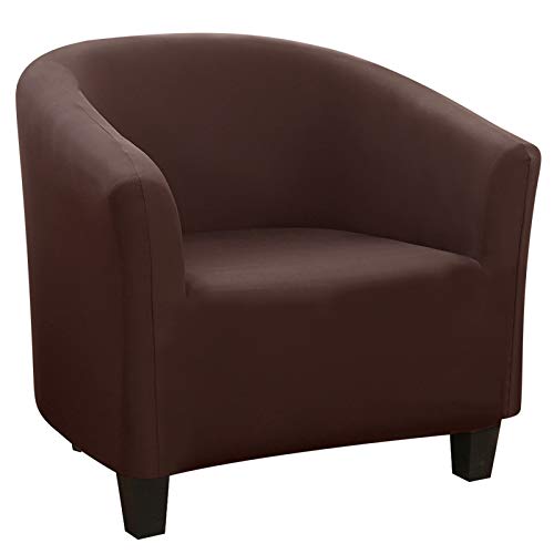 Jodimitty Sesselschoner Sesselüberwurf Sesselhusse Sesselbezug Sofabezug Elastisch Stretch Husse für Cafe Stuhl Sessel (Braun)