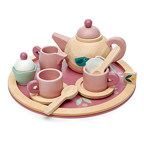 Tender Leaf Toys Mini Chef Birdie Tea Set - Realistic Teapot, Cups and Treats for Pretend Afternoon Sipping - Social, Creative, and Imaginative Development – Learning Role Play – Ages 3 Years+