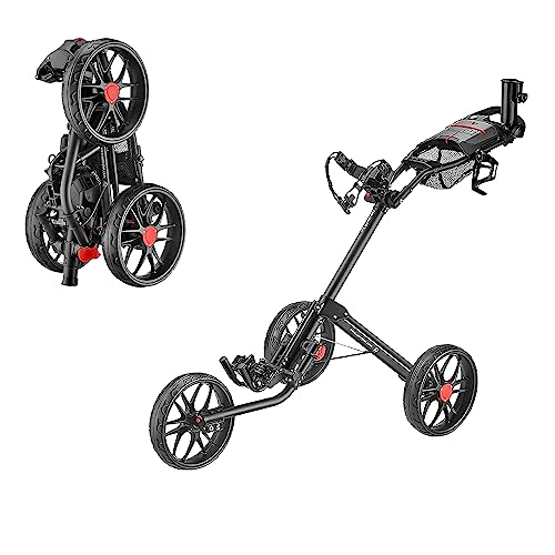 CaddyTek Caddylite 15.3 V2 Deluxe Quad-Fold Golf Push Cart, CaddyLite 15.3 V2 - Black, schwarz, Einheitsgröße