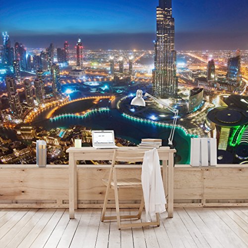 Apalis Vliestapete Dubai Marina Fototapete Breit | Vlies Tapete Wandtapete Wandbild Foto 3D Fototapete für Schlafzimmer Wohnzimmer Küche | mehrfarbig, 94603