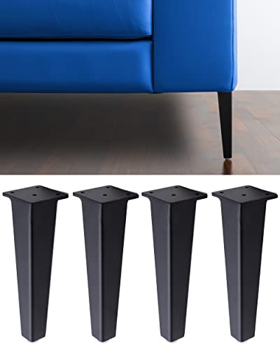 IPEA 4 x Möbelfüße für Sofas und Möbel Modell NEUTRONE - Set mit 4 hochwertigen Füßen aus Eisen - Modernes und Elegantes Design Farbe Schwarz matt, Höhe 195 mm