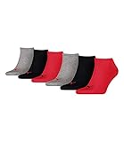 PUMA unisex Sneaker Socken Kurzsocken Sportsocken 261080001 6 Paar, Farbe:Mehrfarbig, Menge:6 Paar (2x 3er Pack), Größe:39-42, Artikel:-232 black/red